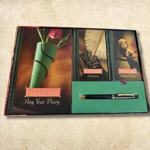 Victorian Collection Any Year Diary Address Book Notebook & Pen Stationary Set